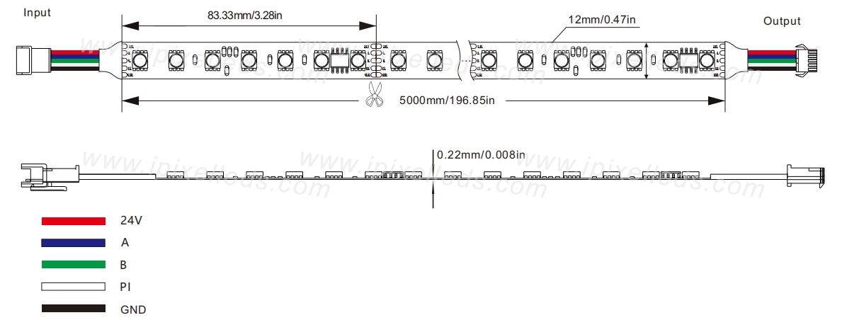 DMX 5050 RGBW flex led strip 84LEDs/m